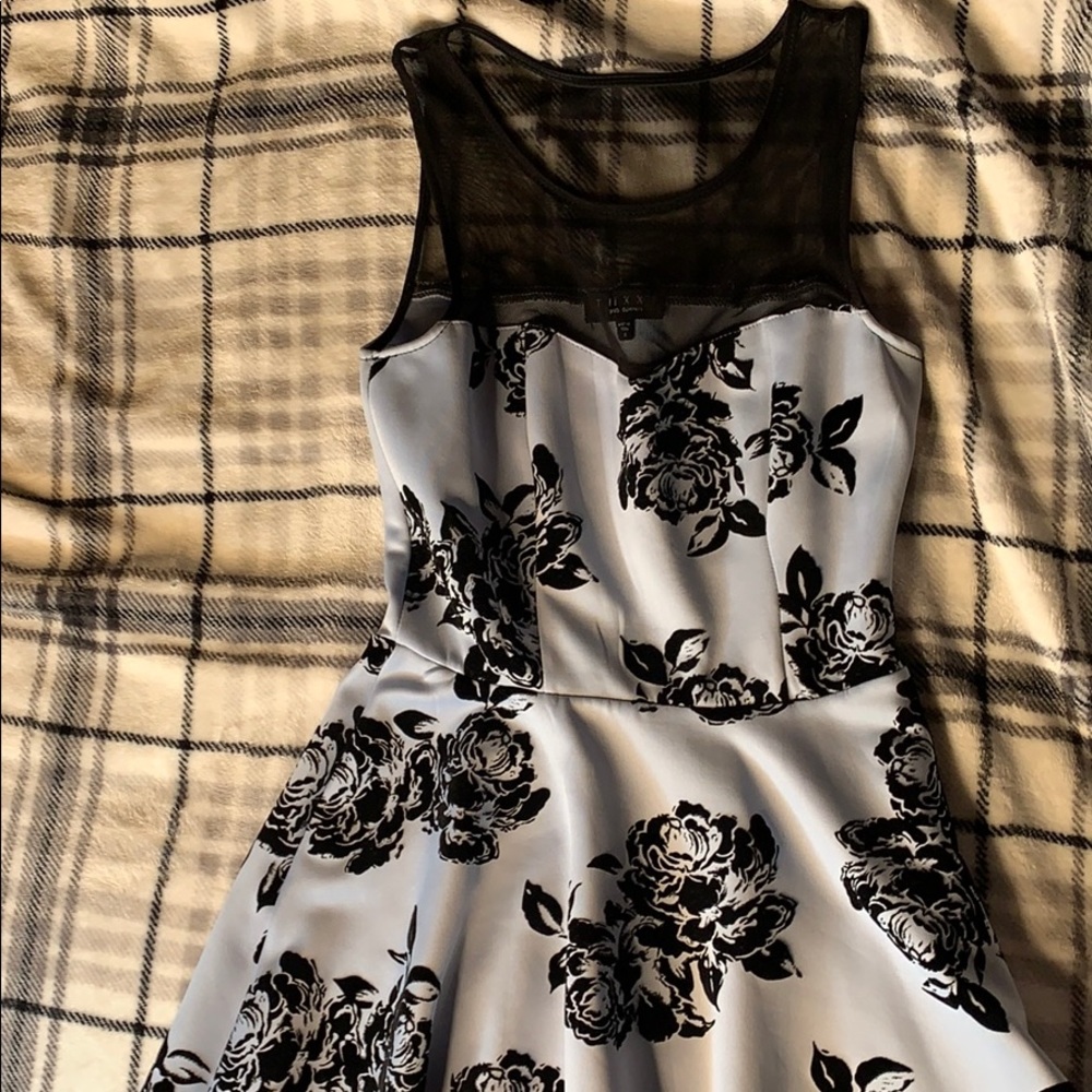 Blue dress with flowers